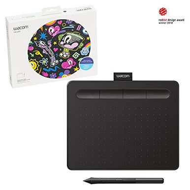 Wacom CTL4100 Intuos Graphics Drawing Tablet with 3 Bonus Software Included, 7.9"x 6.3", Black Bundle with Wacom LP1100K 4K Pen for Intuos Tablet