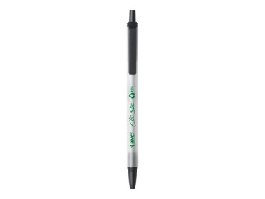 BIC ReVolution Round Stic Ballpoint Pen, Black, 1 Count (Pack of 10)