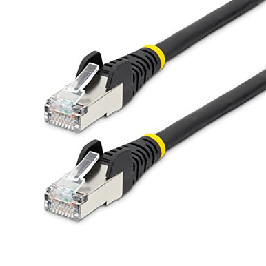StarTech.com 2ft CAT6a Ethernet Cable - Low Smoke Zero Halogen (LSZH) - 10 Gigabit 500MHz 100W PoE RJ45 S/FTP Black Network Patch Cord Snagless w/Strain Relief (NLBK-2F-CAT6A-PATCH)