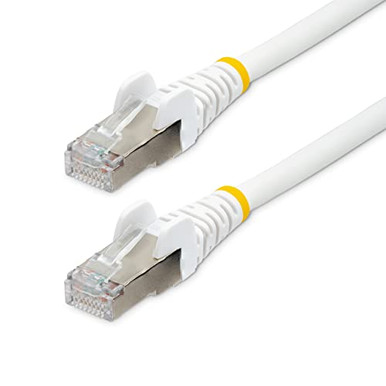 StarTech.com 10ft CAT6a Ethernet Cable - Low Smoke Zero Halogen (LSZH) - 10 Gigabit 500MHz 100W PoE RJ45 S/FTP White Network Patch Cord Snagless w/Strain Relief (NLWH-10F-CAT6A-PATCH)