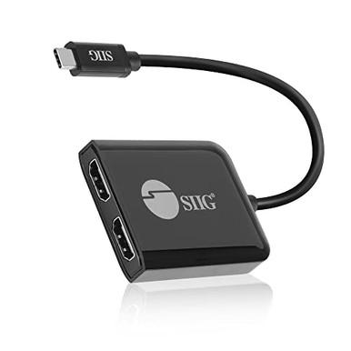 SIIG USB C to Dual HDMI Adapter, 2 Display MST Video Splitter for Laptop, Compatible for Windows and ChromeOS, Not for macOS (CE-DP0T11-S1)