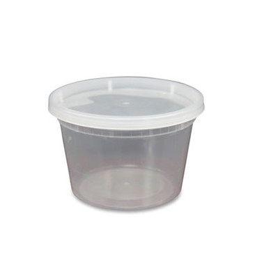 Gen Plastic Deli Container with Lid, 12 oz, Clear, Plastic, 240/Carton