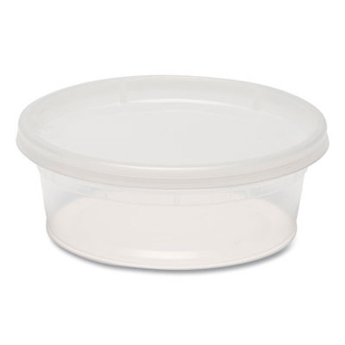 Plastic Deli Container with Lid, 8 oz, Clear, Plastic, 240/Carton