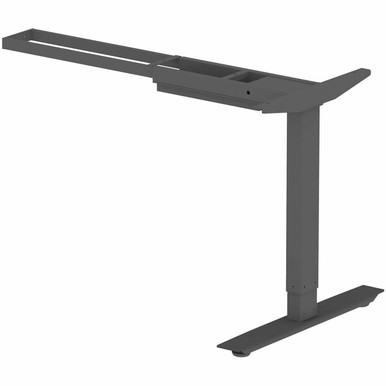 Lorell Quadro Electric Sit To Stand Desk 2 Tier Third Leg Black