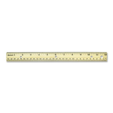 Westcott Hole Punched Wood Ruler English and Metric With Metal Edge -  ACM10702 