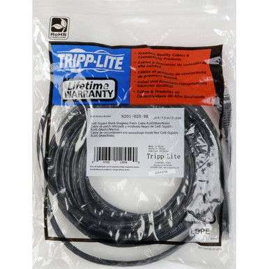 Tripp Lite Cat6 Gigabit Snagless Molded Patch Cable (RJ45 M/M) - Black, 14-ft.(N201-014-BK)