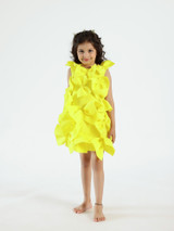 Yellow neoprene dress - global.janyascloset.com