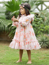 Baby Dolce Floral Digital Print Party Dress For Girls