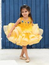 Eloise Yellow Birthady Party Dress With Hair Pin *