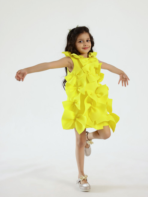 Janyas Closet: Belle Yellow Neoprene Bow Dress