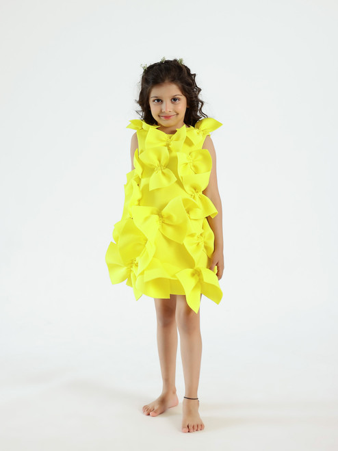 Yellow neoprene dress - global.janyascloset.com