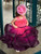 Ready to Ship:  Neon Pink Purple Princess Shaded Gown With Hair Pin