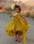 Girls Yellow High Low Katarina Dress With Hair Pin