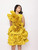 JANYAS CLOSET Yellow Tafetta Ruffle Dress