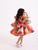 JANYAS CLOSET Orange Bold Floral Print Layered Dress