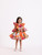 JANYAS CLOSET Orange Bold Floral Print Layered Dress