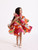 JANYAS CLOSET Orange Bold Floral Print Layered Dress