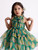 JANYAS CLOSET Green Printed Heart Party Dress With Hair Pin*