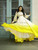 Yellow Ombre lehnga with Draped Painted Blouse