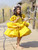 Yellow Zendaya Birthday Party Dress With Hiar Pin