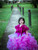 Enchanted Ombre Frilled Gown With Hair Pin