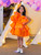 JANYAS CLOSET Pre-Order Orange Ruffled One Shoulder Dress