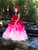 Shaded Red Fantasy Gown With Hair Pin