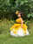 Shaded Yellow Fantasy Gown With Hair Pin