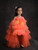 Neon orange Jessica High- Low Gown With Hair Aceessory