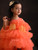 Neon orange Jessica High- Low Gown With Hair Aceessory