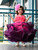 Neon Pink Purple Princess Shaded Gown With Hair Pin