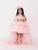 Pre Arha Pink High- Low Gown With Hair Accessory