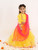 Yellow Net Lehenga Set With Pink Dupatta