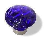 11/2" Acrylic Scroll Knob Cobalt Blue