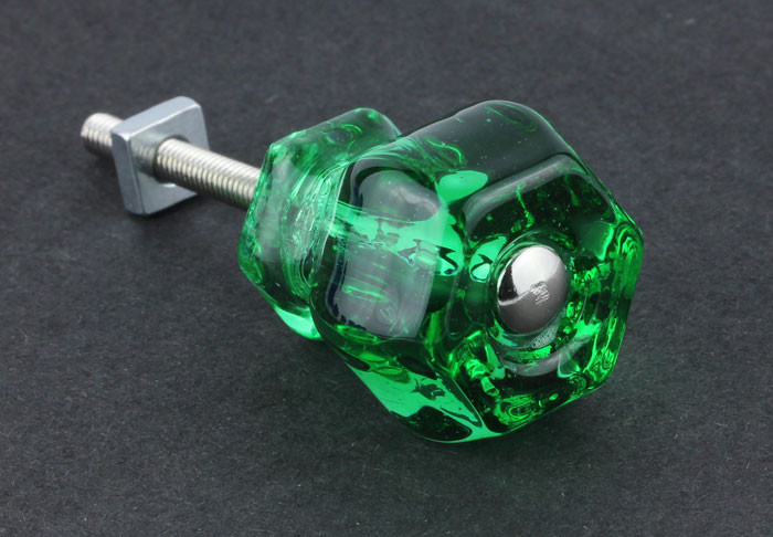 11/4" Antique Glass Knob Emerald Green D. Lawless Hardware