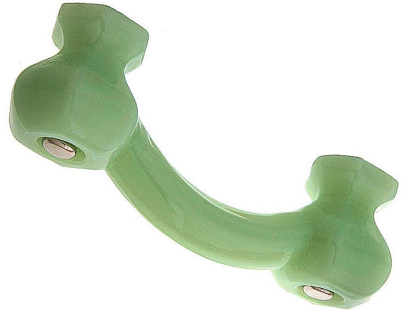 3" Antique Glass Pull Milk Green