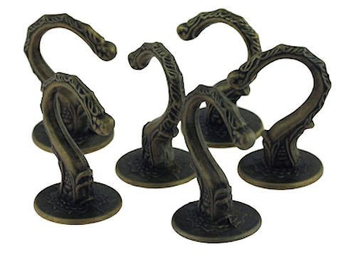 (6 Pack) Antique Brass Swag Hooks