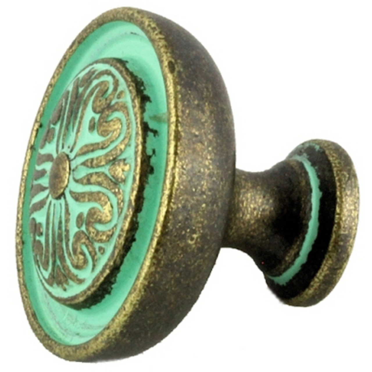 Set of 6 Verdigris Green Cast Iron Fish Drawer Pulls Decorative Cabinet  Knobs