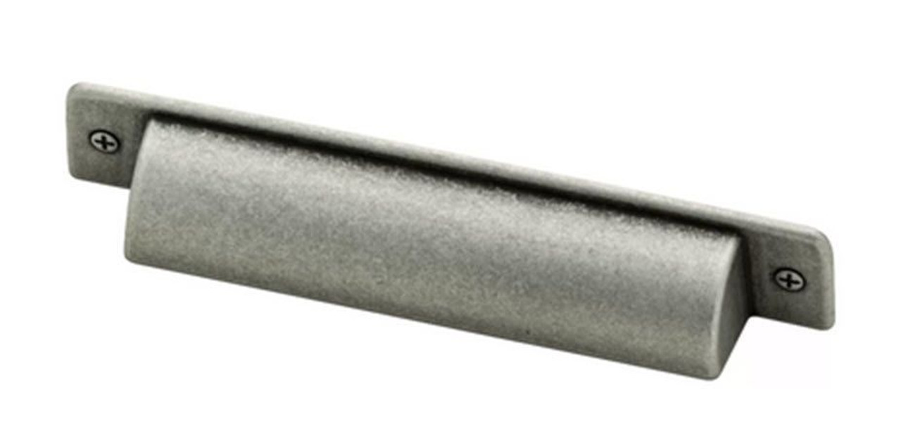 4 Iron Craft Bin Pull Tumbled Pewter - D. Lawless Hardware