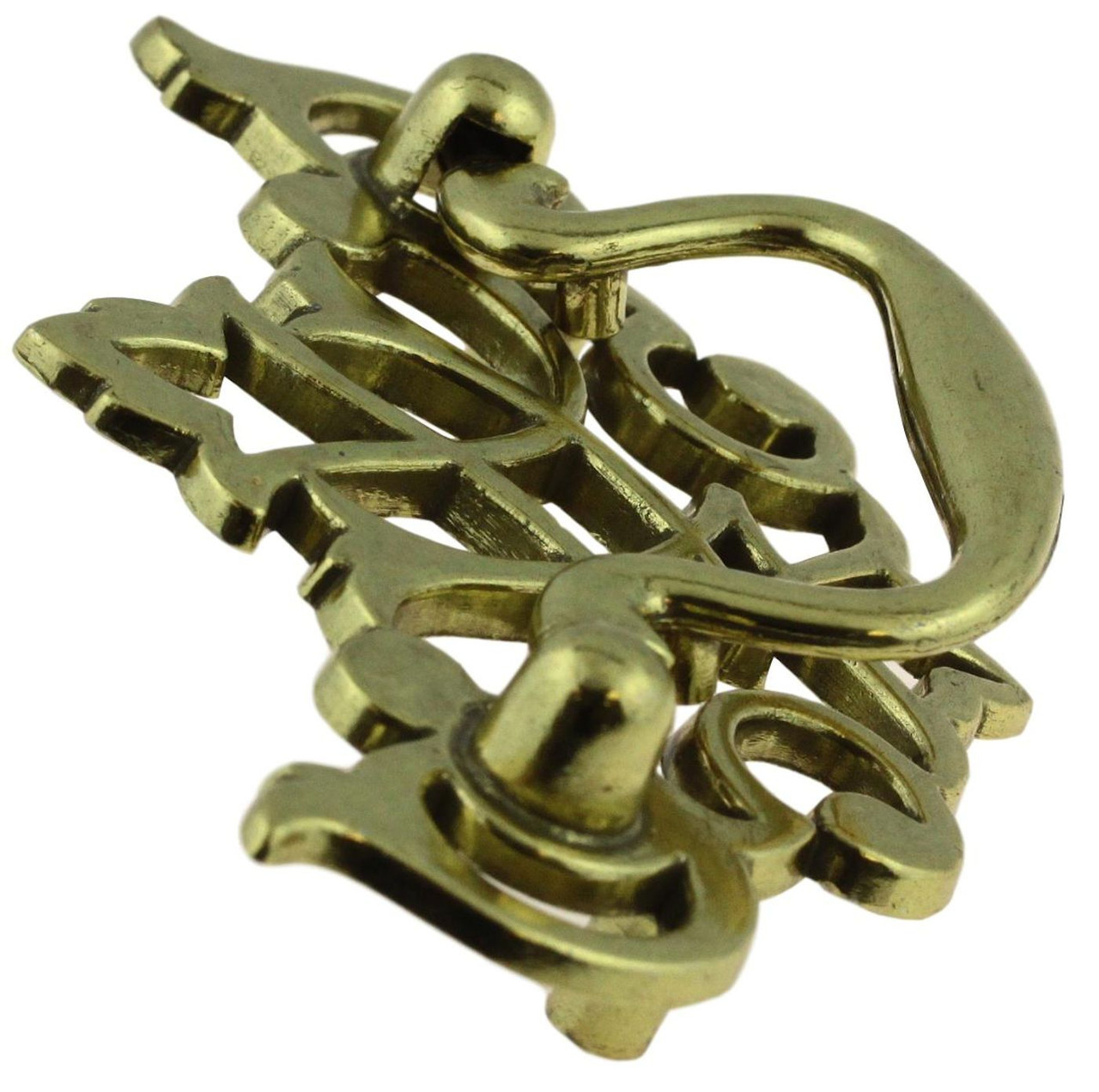 As-Is) 3 Traditional Chippendale Bail Pull Satin Brass - D