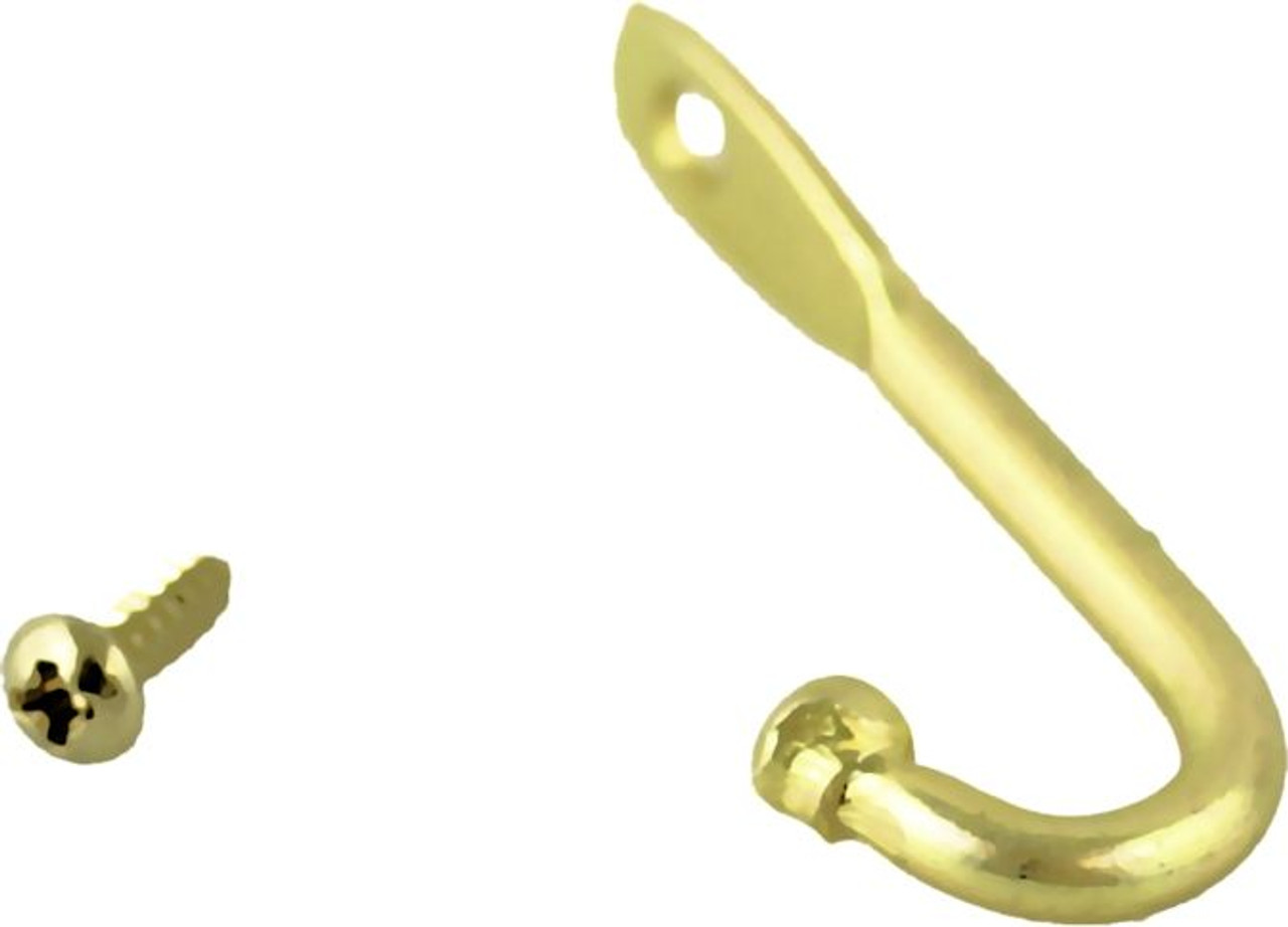 Jewelry Box Necklace Hook - Brass Finish w/ Screw - 3mm (25 PER