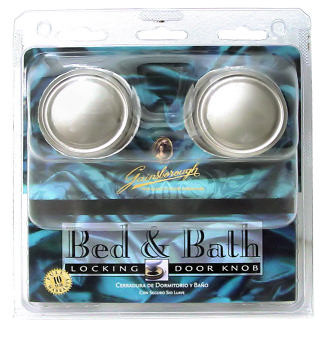 Gainsborough Door Knob with Faceplate Satin Nickel Locking Diplomat Suite Collection