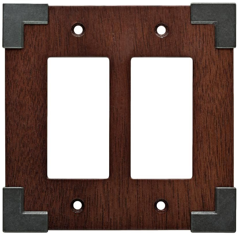 Brainerd Rowland Double Rocker Wall Plate Charcoal Ebony and Soft