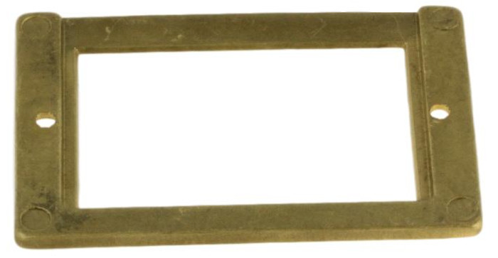 Library Style Card Catalog Label Holder 3" x 2" Solid Cast Polished