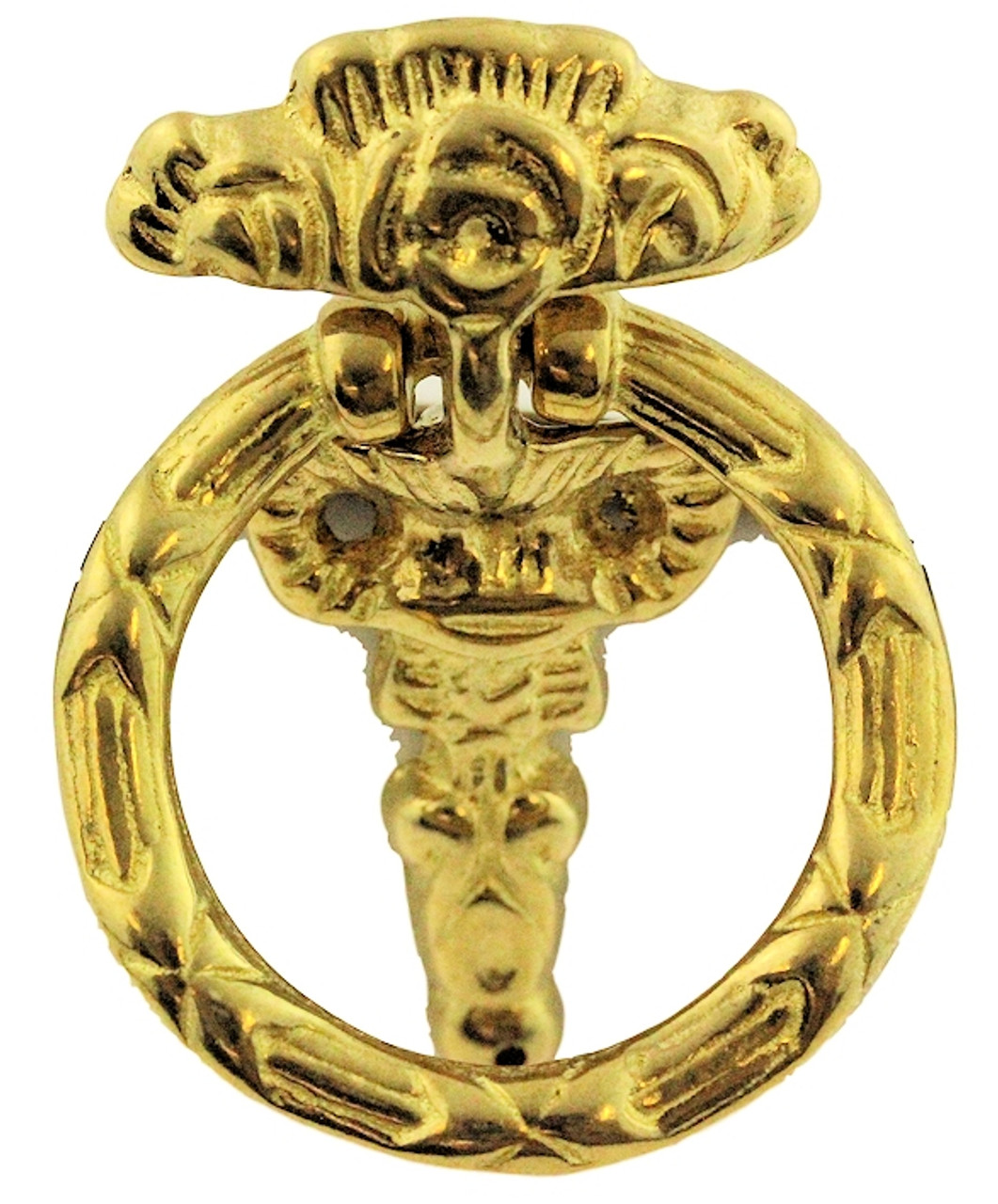 Brushed Brass Round Ring Pull 3″ | Prima Decorative Hardware