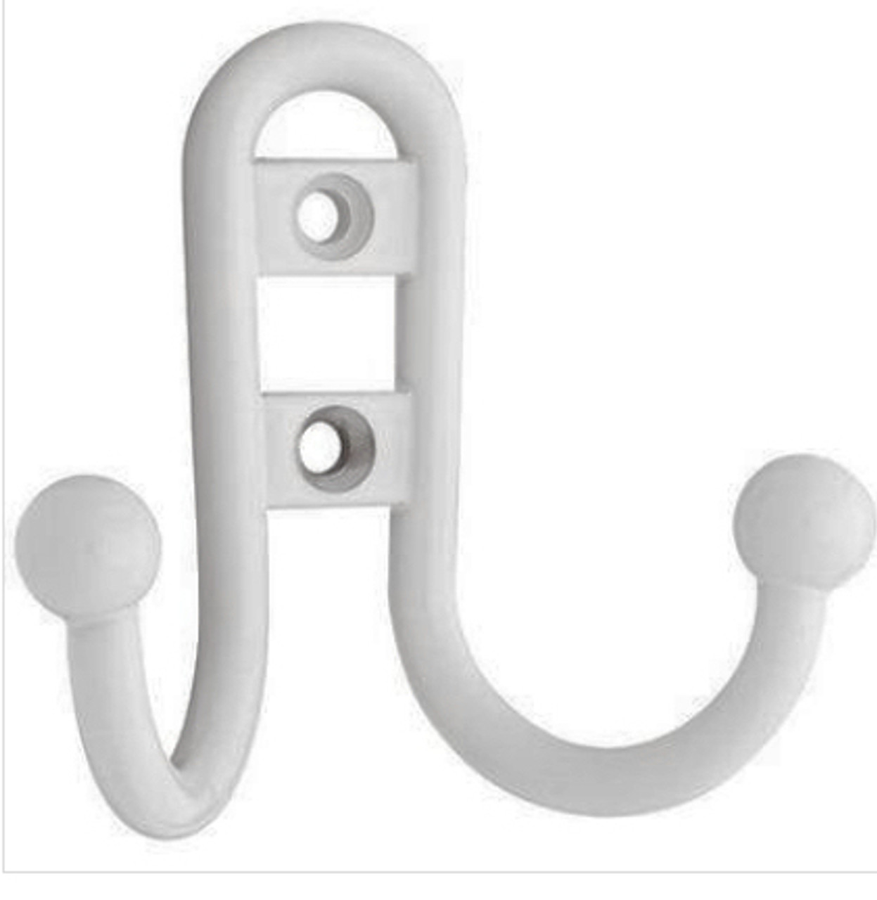 Double Clothes Hook - White B46115P-W - D. Lawless Hardware