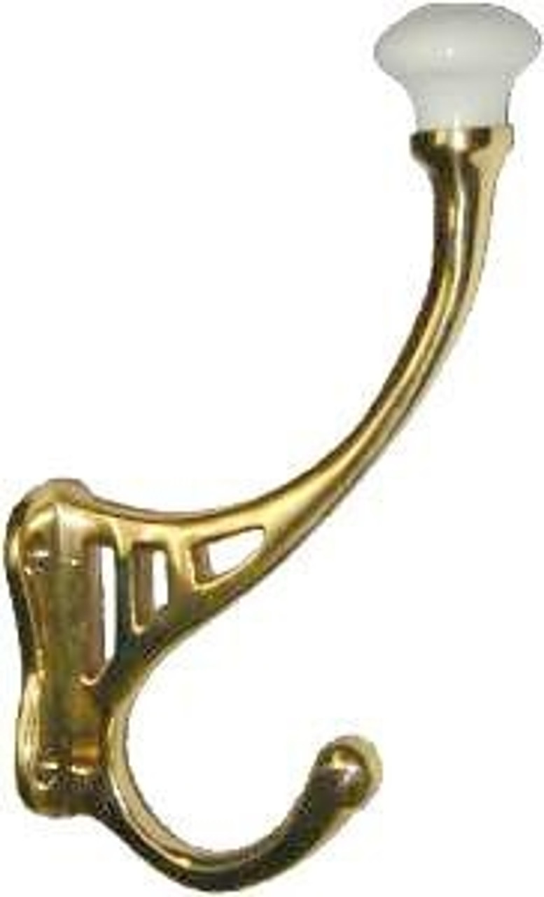 Front Mount Acorn Triple Coat Hook Brass