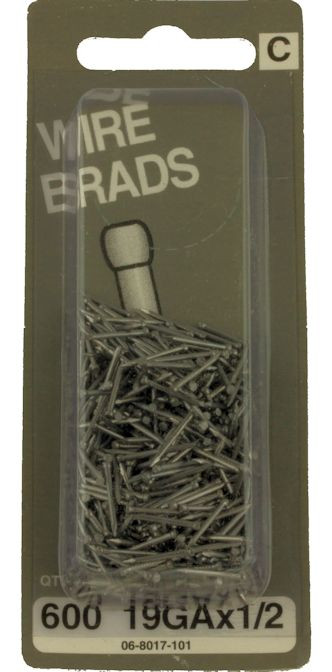 19GA x 1/2" Wire Brads 600 Pack