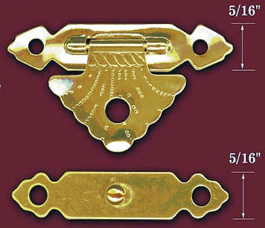 Jewelry Box Necklace Hook Brass Finish w/ Screw 3mm (25 PER BAG