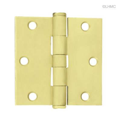 Satin Brass Hinge 31/2" Square Corner Full Mortise LQHN0039GSB
